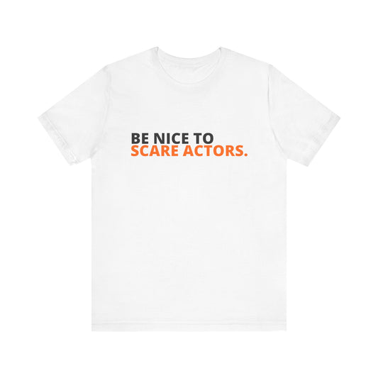 Be Nice to Scare Actors Tee, Halloween Horror Nights T-shirt, Universal Studios Trip Tee, Universal Studios Group T-shirt, Spooky HHN Shirt